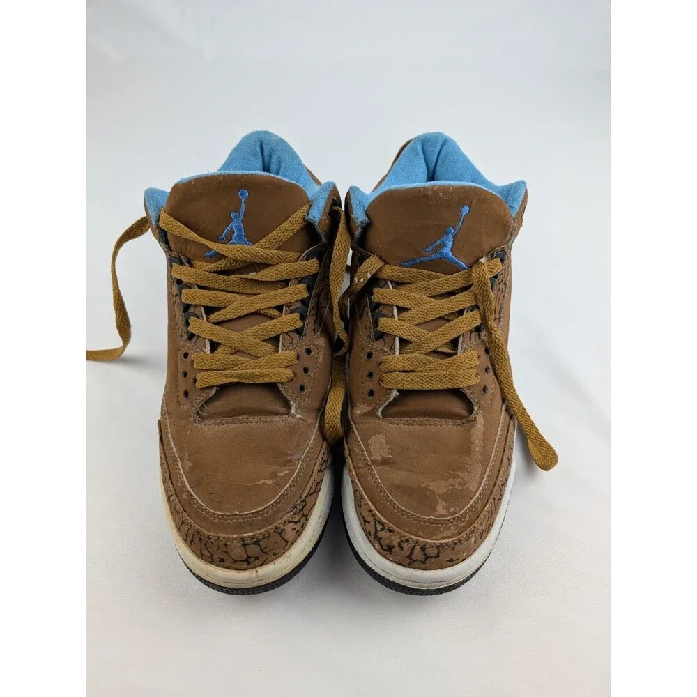 Vintage Mens 9 Air Jordan 3 Retro Sport Brown Sneakers 136064-130 Blue Worn